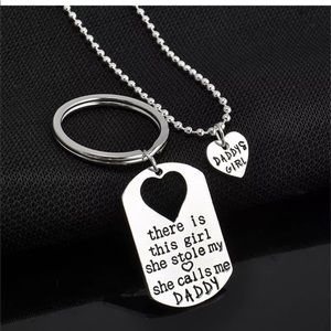 For Daddy & Daughter - Keychain & Necklace Set •Perfect for Father’s Day❤️